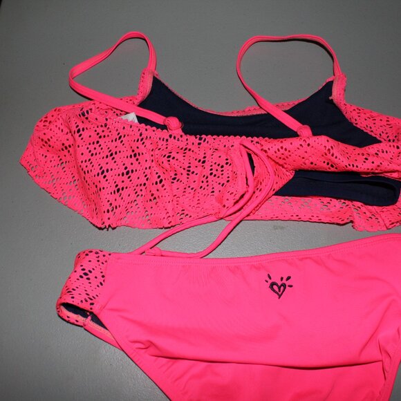 Pink & Blue 2 Pcs Justice Bikini Swimsuit Size 14 - Picture 6 of 11